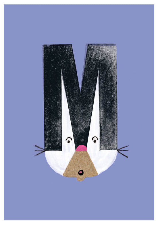 Buchstabenkarte `M`  wie Maus